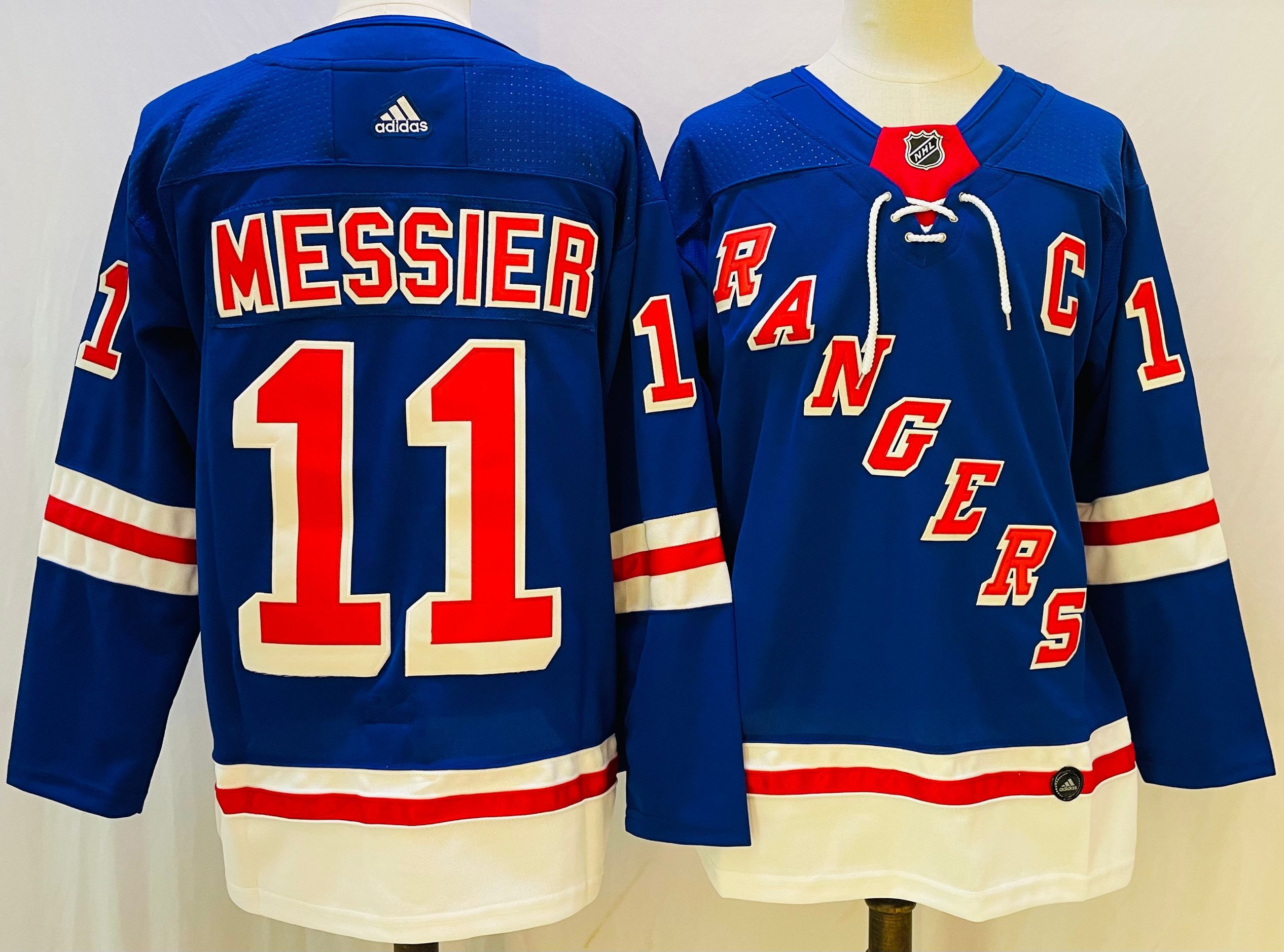 Men New York Rangers 11 Messier Blue Throwback 2022 Adidas NHL Jersey